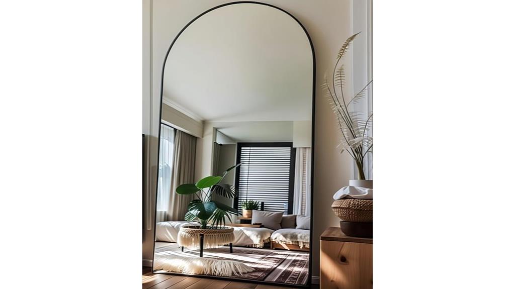 large arched wall mirror