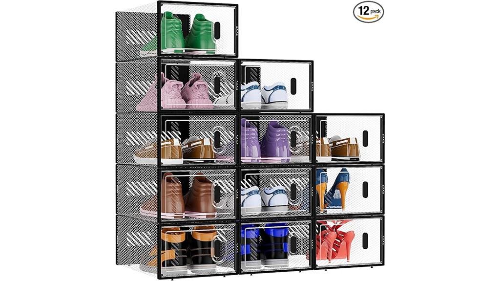 large black stacking boxes