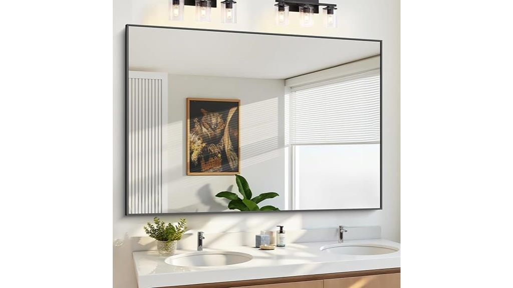 large black wall mirror