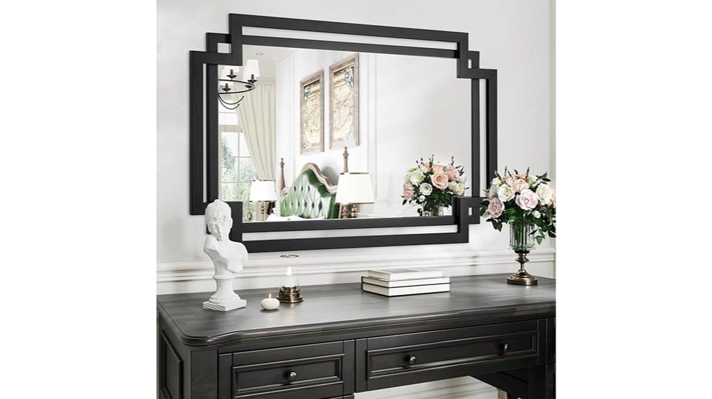 large black wall mirror