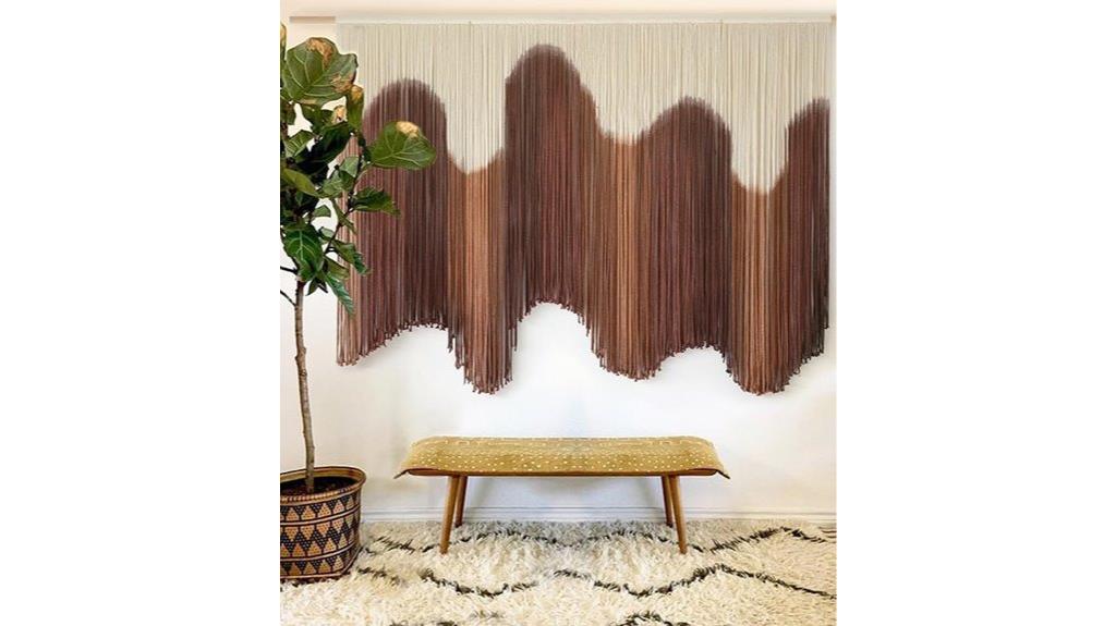 large brown dip dyed macrame
