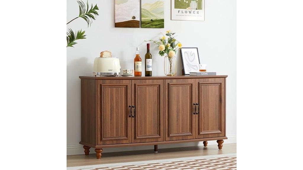 large buffet with shelves