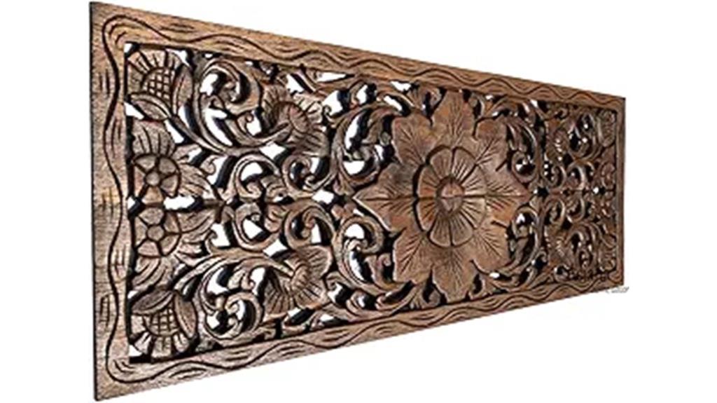 large floral wood panel