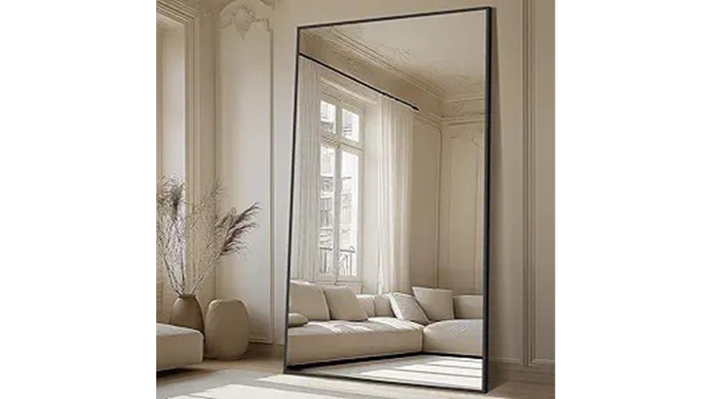 large frameless glass mirror