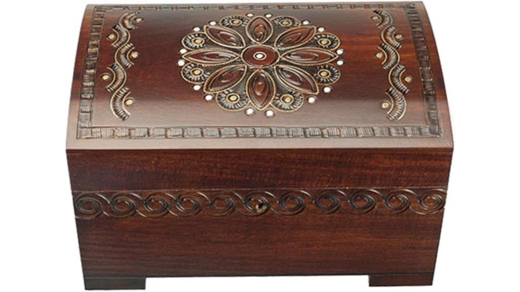 large handcrafted wooden jewelry box