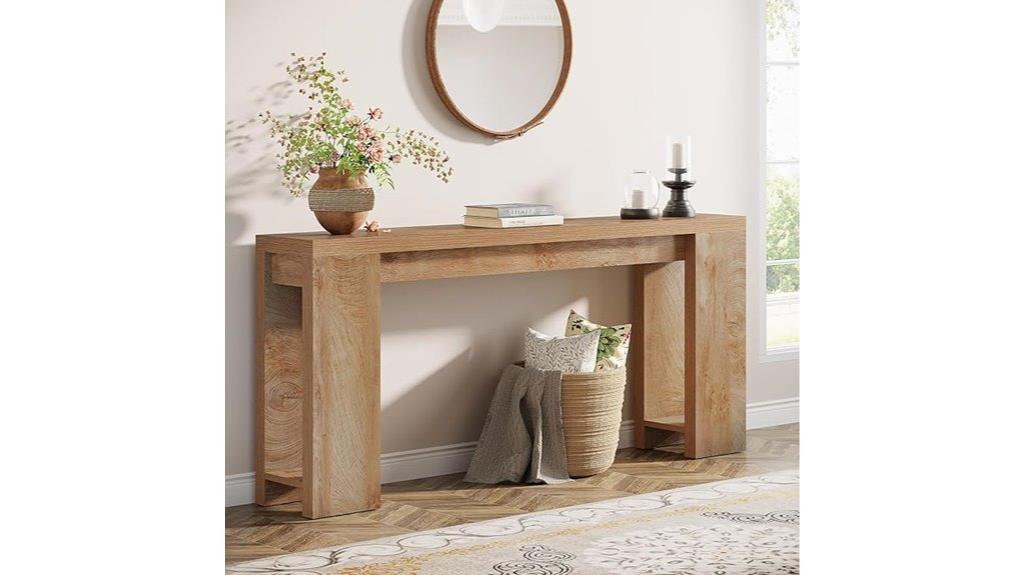 large light oak console