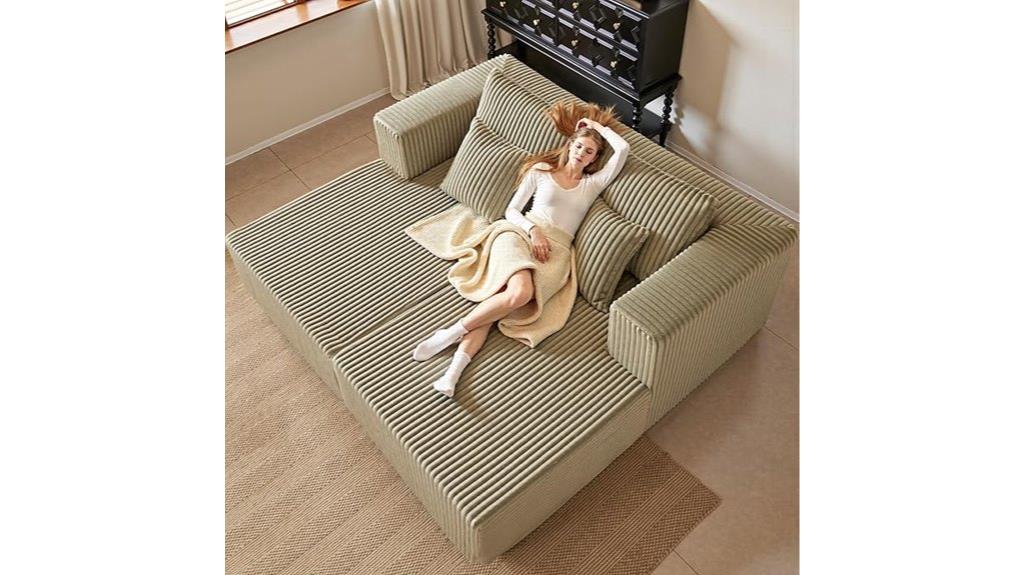 large lounge chair with pillows