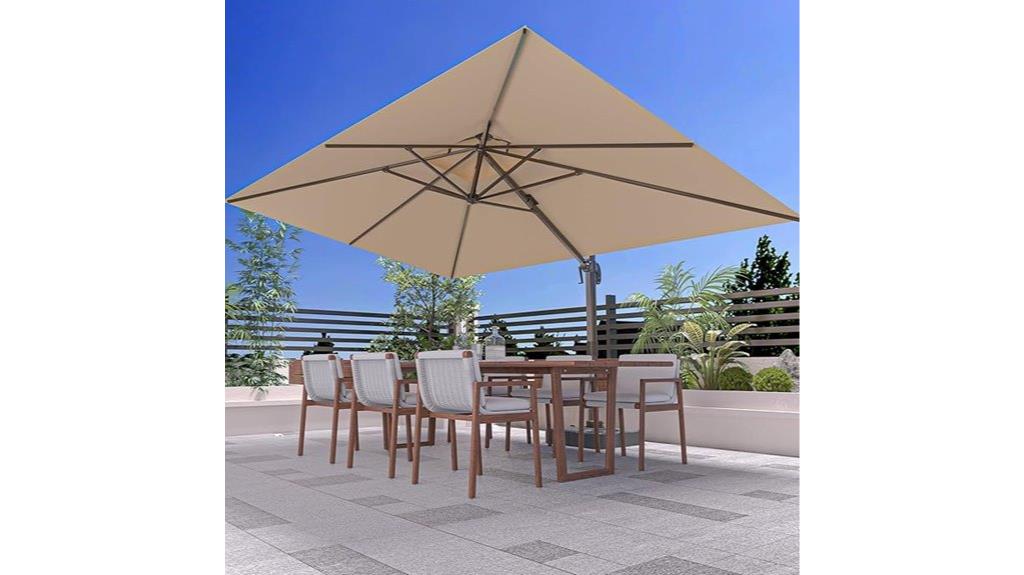 large rectangular cantilever umbrella