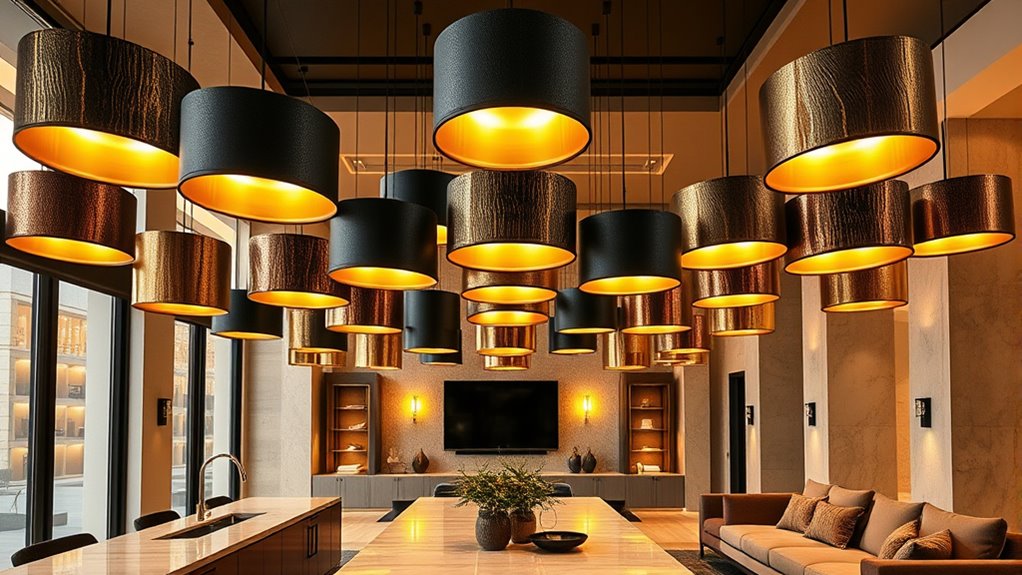 large stylish drum pendants
