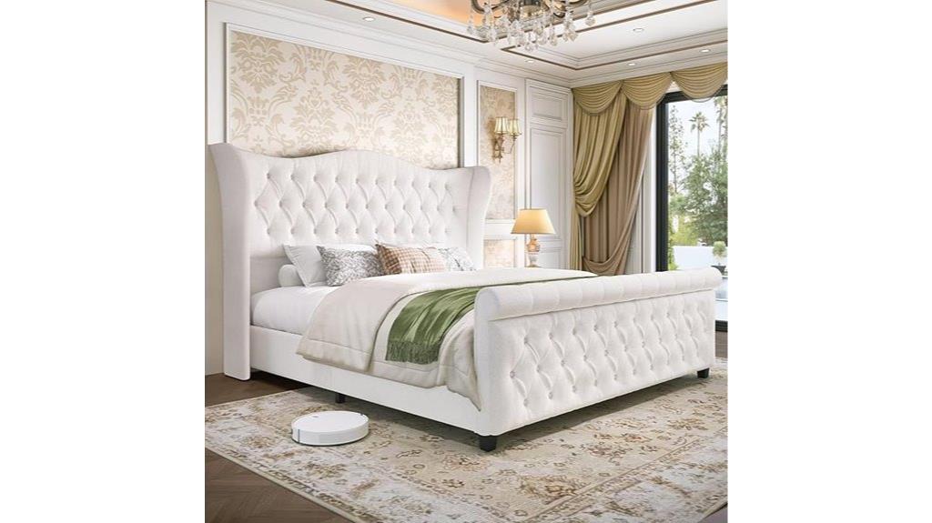large upholstered king bed