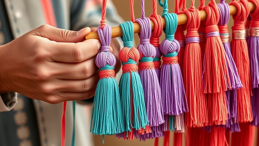 layered colorful tassel accents