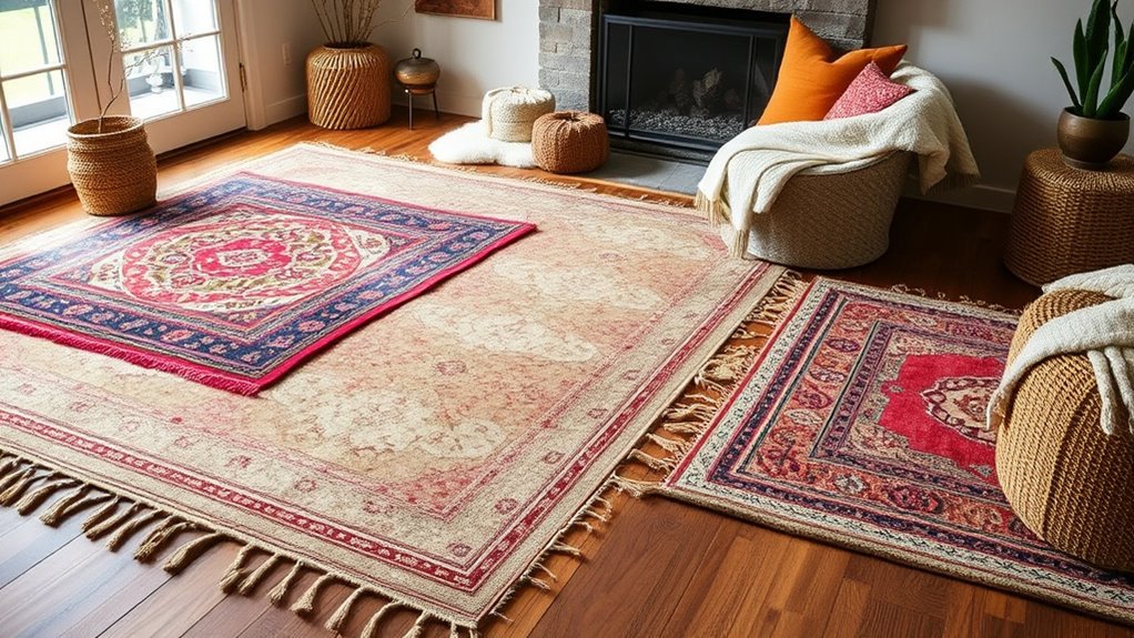 layered textured cozy mats