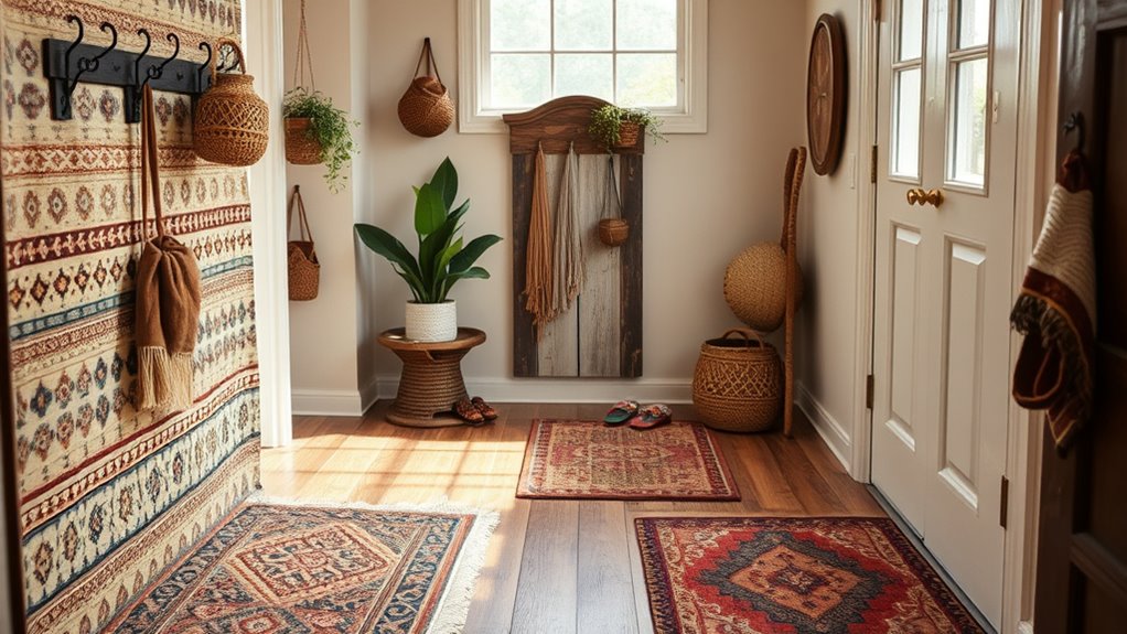 layered textured rug mix