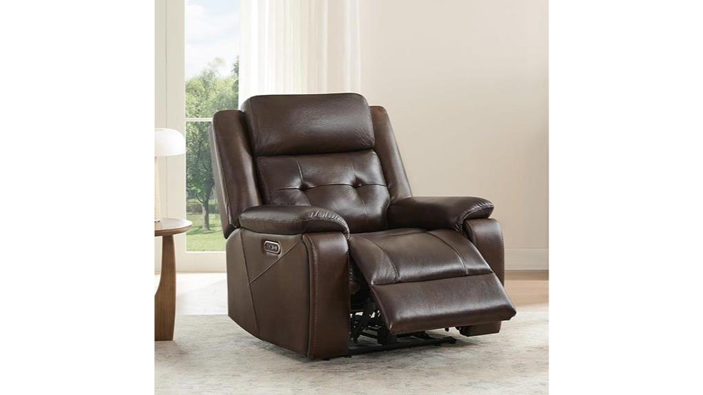leather power recliner
