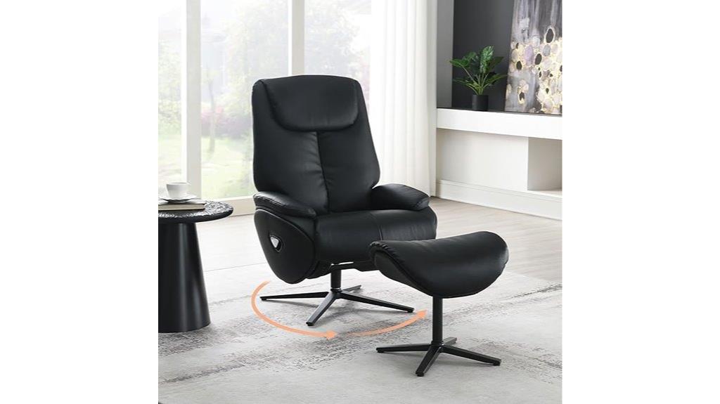 leather swivel recliner with ottoman