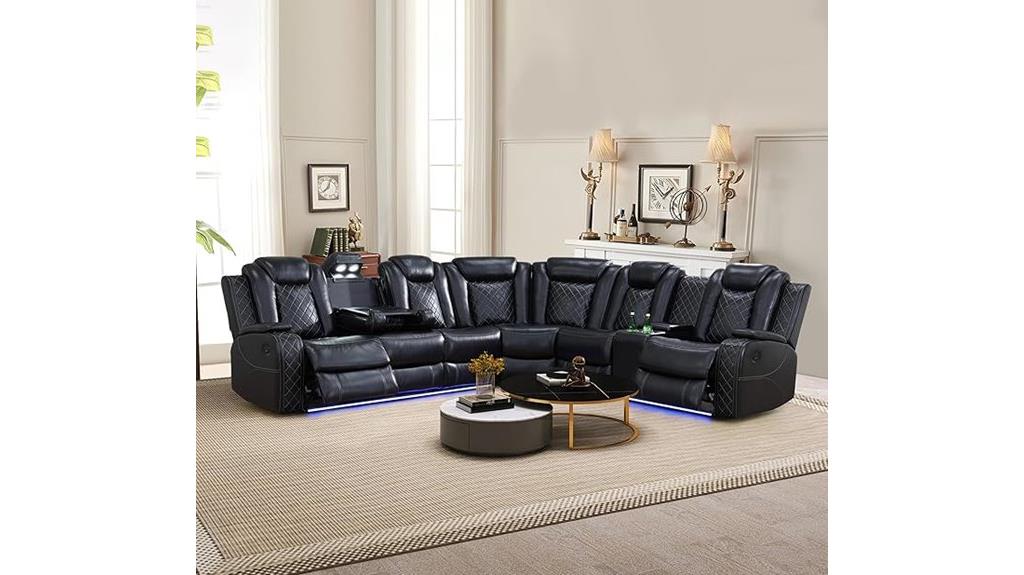 led lit breathing leather recliner