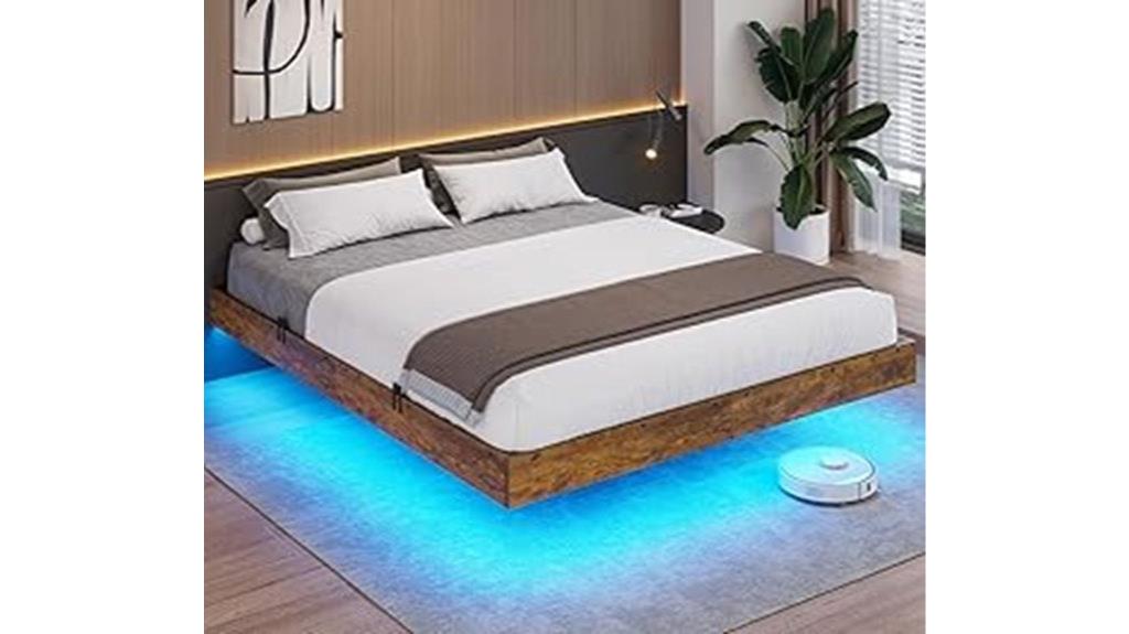 led lit queen bed