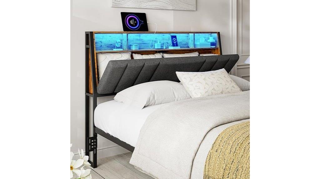 led lit queen headboard