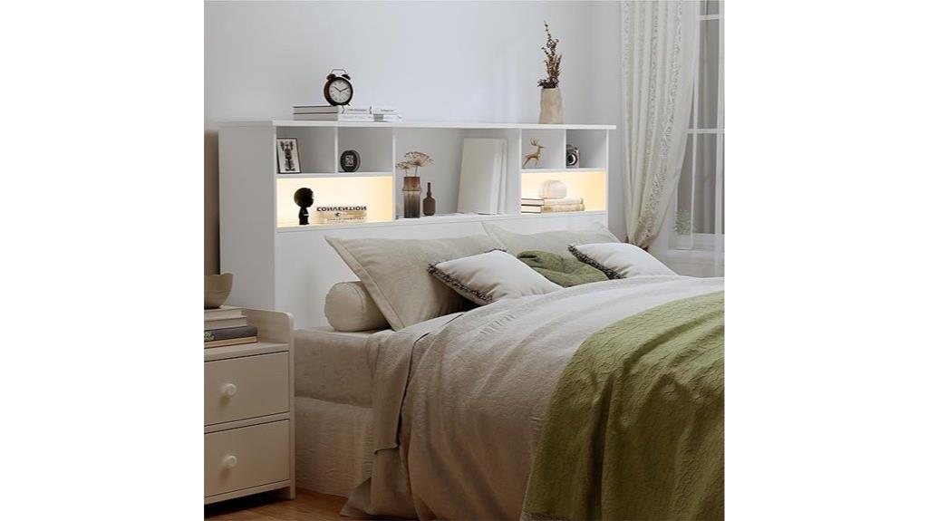 led lit storage headboard