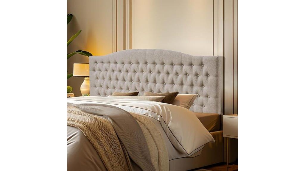 linen king bed headboard