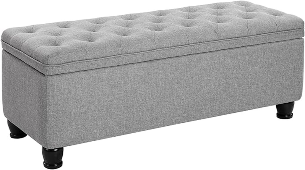linen look storage ottoman