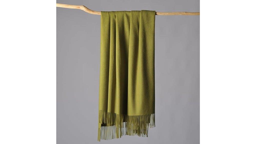 luxurious cashmere fringe blanket