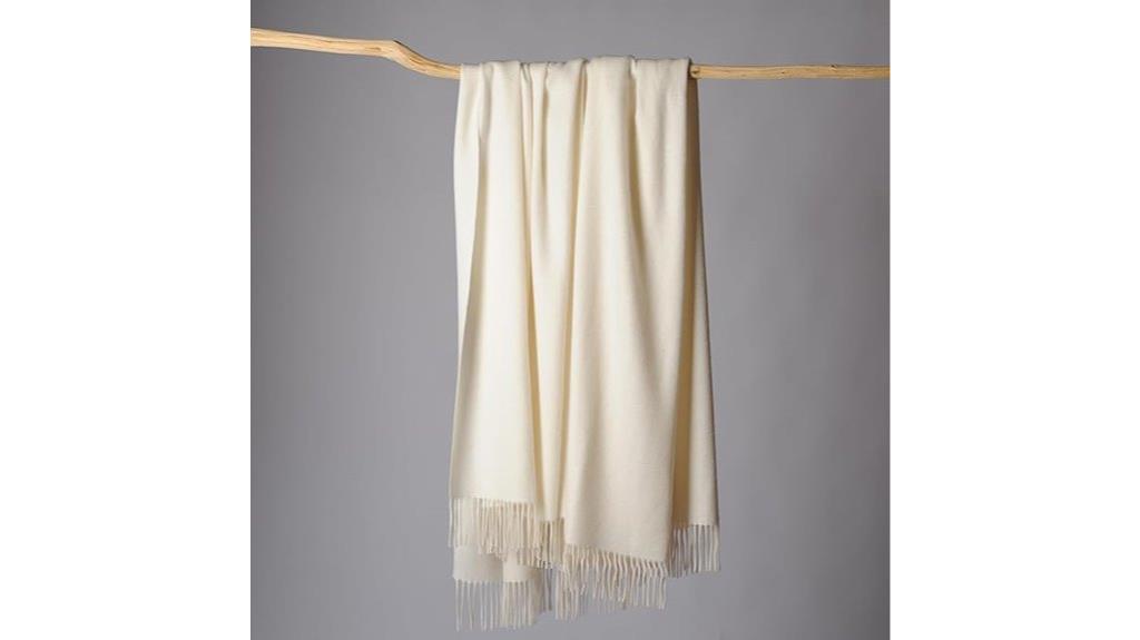 luxurious cashmere fringe blanket