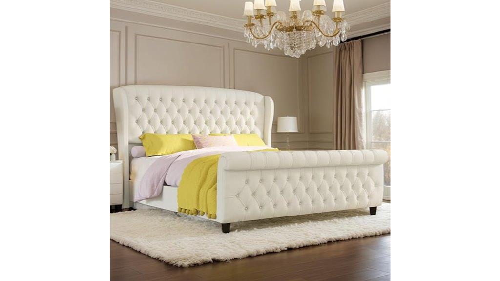 luxurious curved headboard bed