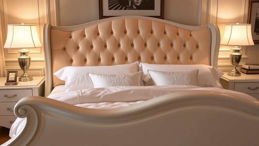luxurious upholstered sleigh beds