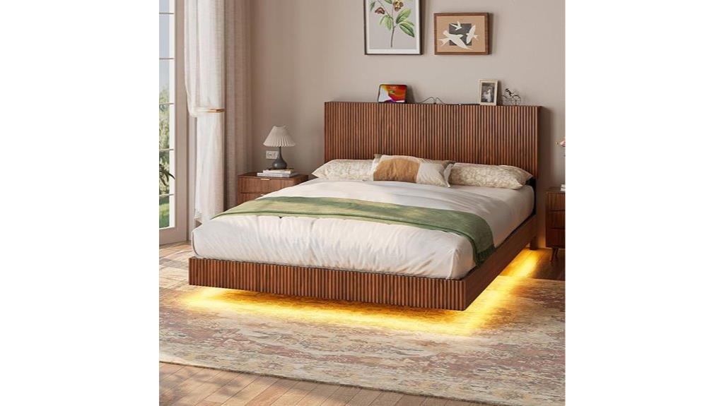 luxurious walnut bed