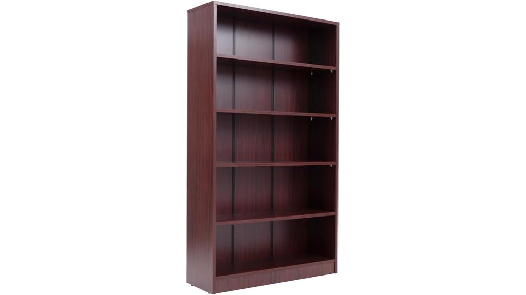 mahogany 5 shelf bookcase