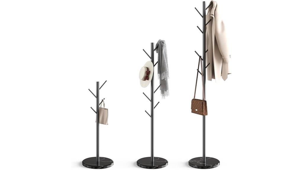 marble based 8 hook coat rack