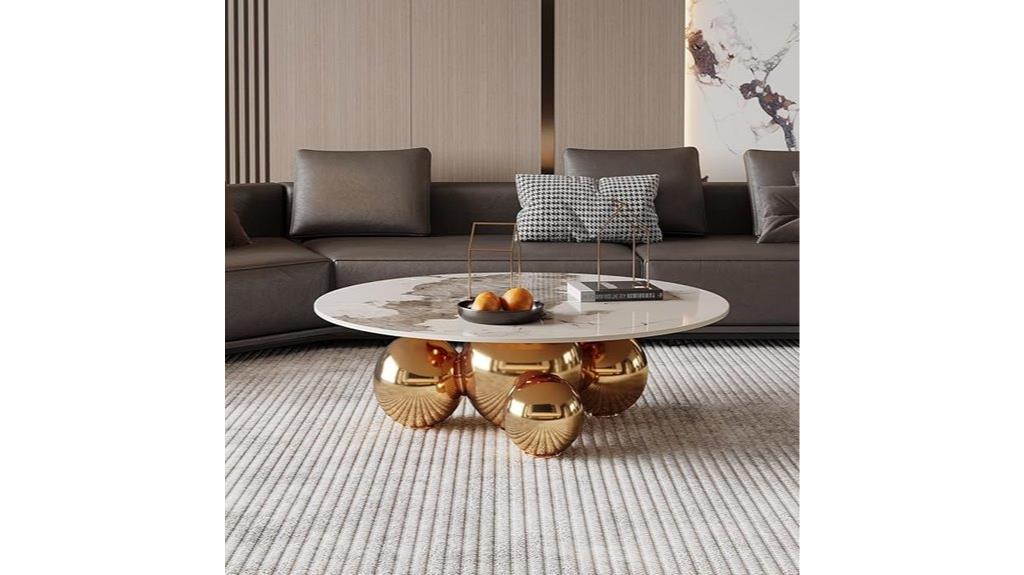 marble round coffee table