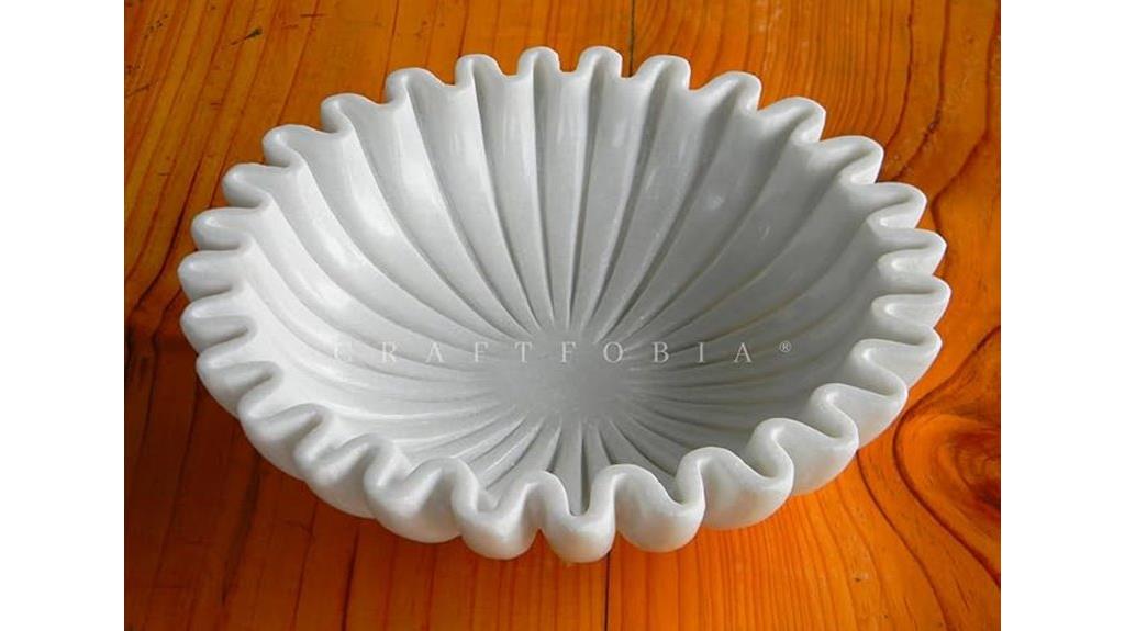 marble ruffle jewelry bowl