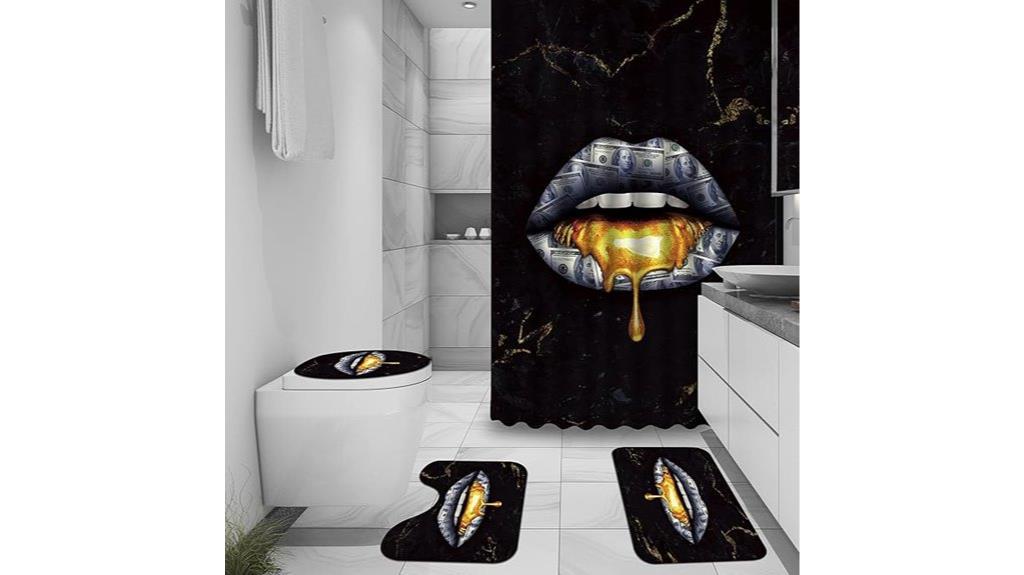 marble shower curtain set