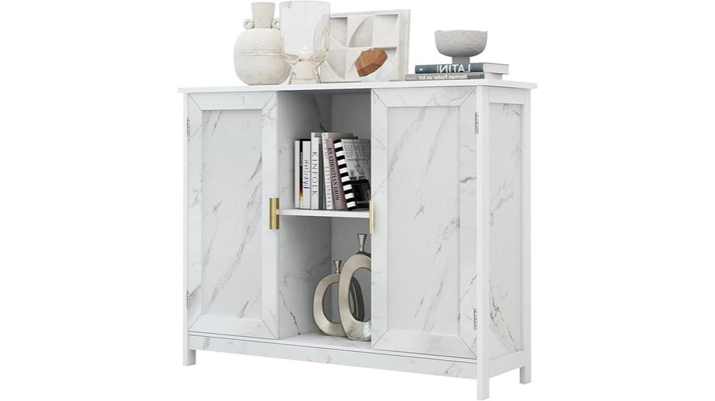 marble topped narrow sideboard