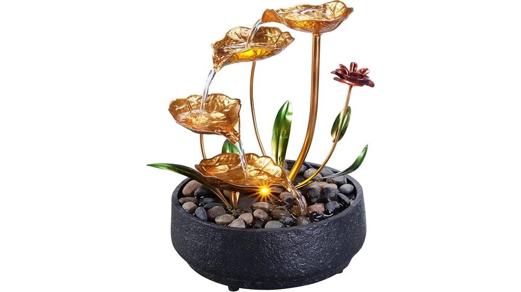 metal lotus fountain