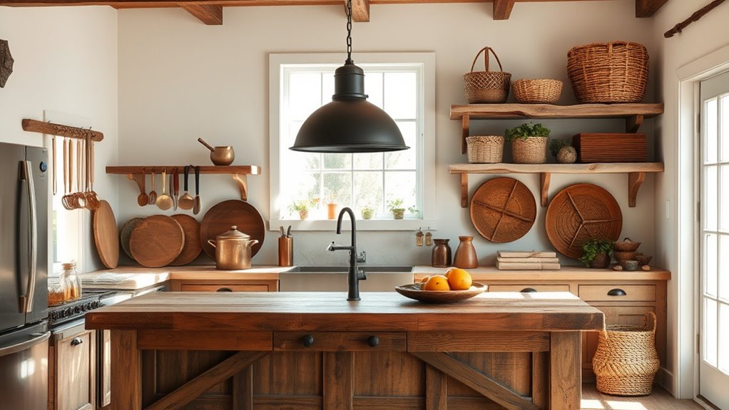 metal wood textiles blend