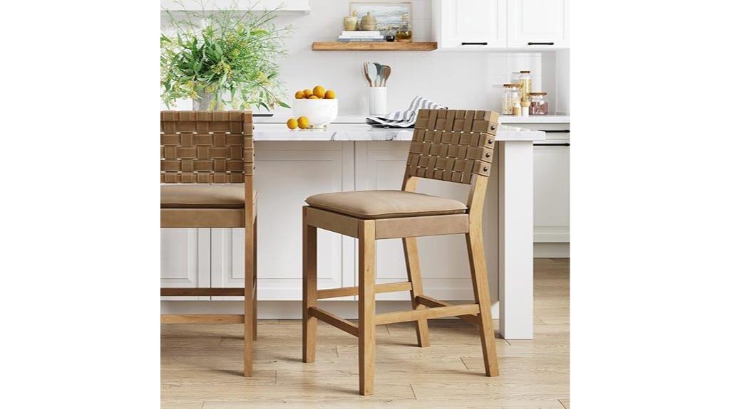 mid century leather bar stool
