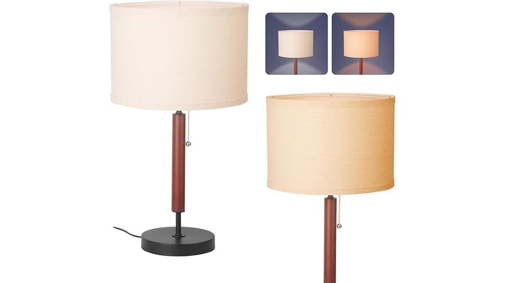 mid century linen lamp