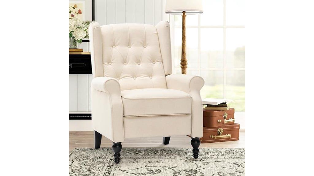 mid century style wingback recliner