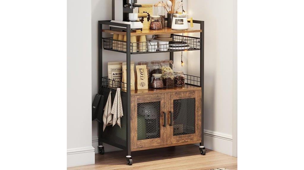 mobile coffee storage cabinet