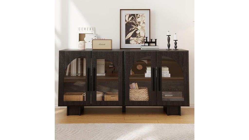 modern 63 inch glass cabinet