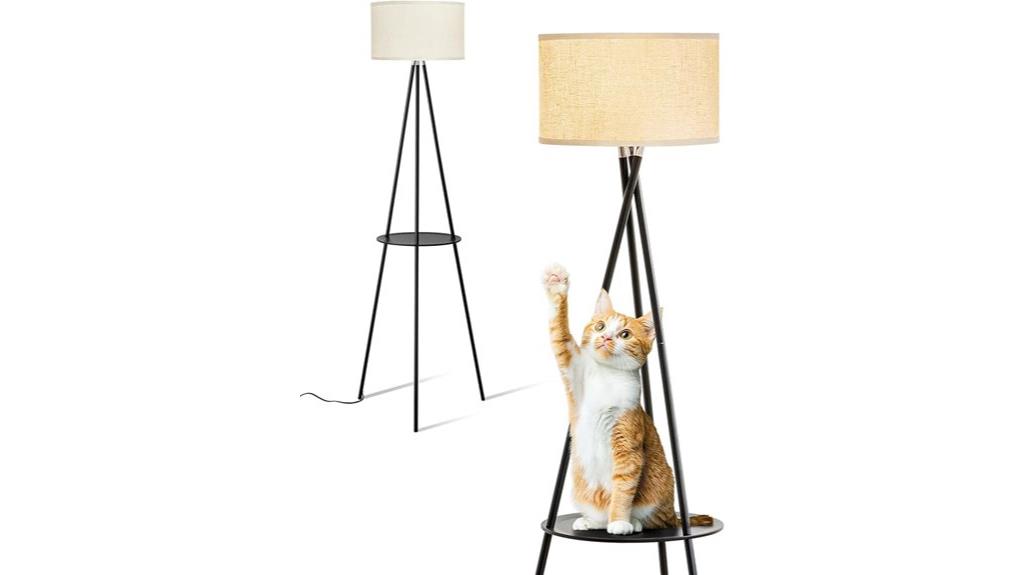 modern black tripod lamp