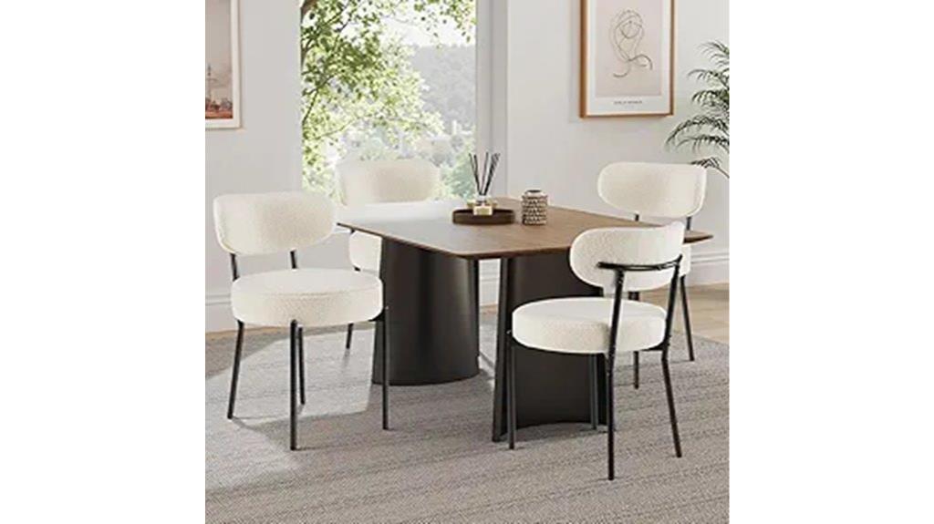 modern boucle dining chairs