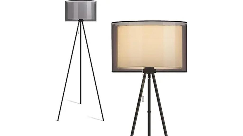 modern fabric shade floor lamp