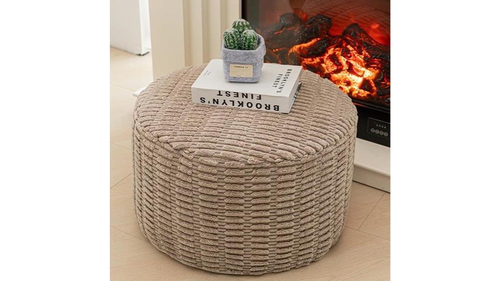 modern round foam ottoman