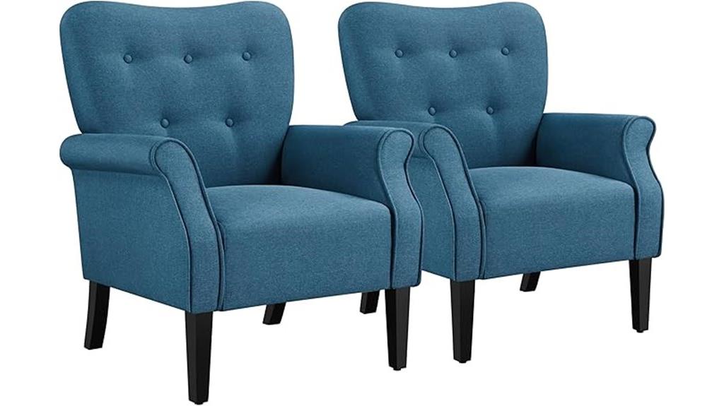 modern two piece armchair set