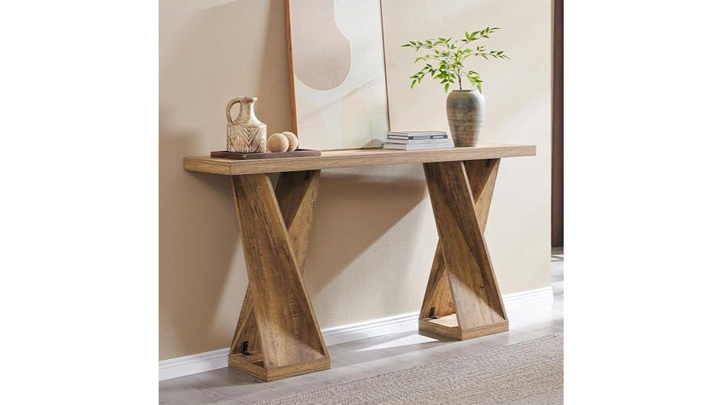 modern wooden entry table