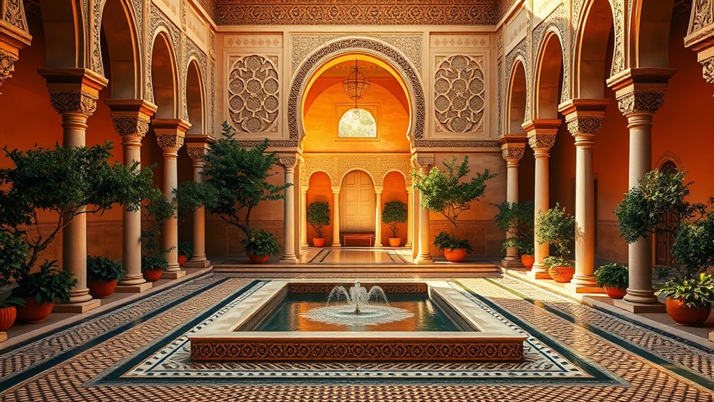 moorish water courtyard harmony
